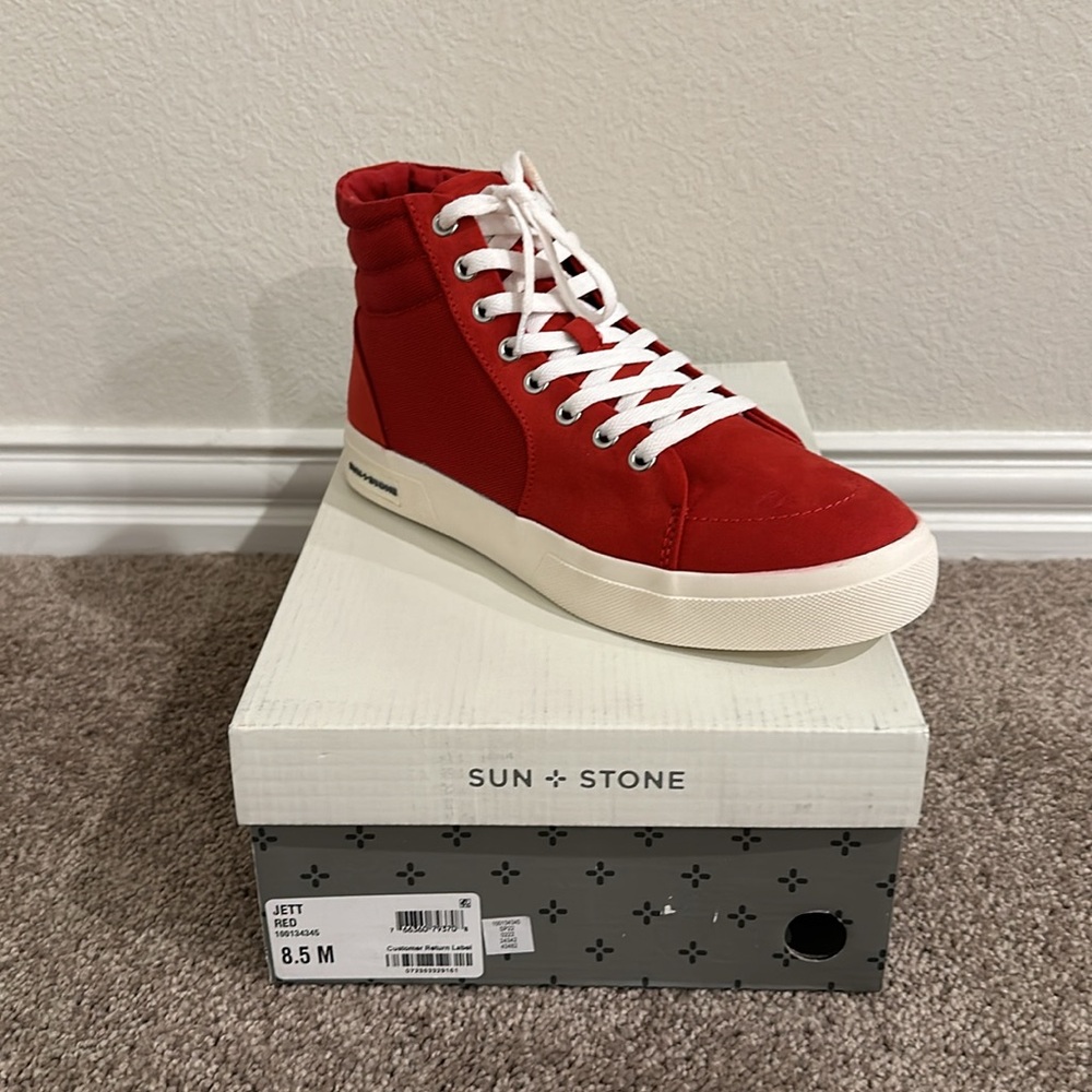 SUN + STONE Jett Lace-Up High Top Sneakers